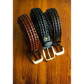Braided Leather Belt for Men | Hand-Woven Brass Buckle – Strapletic