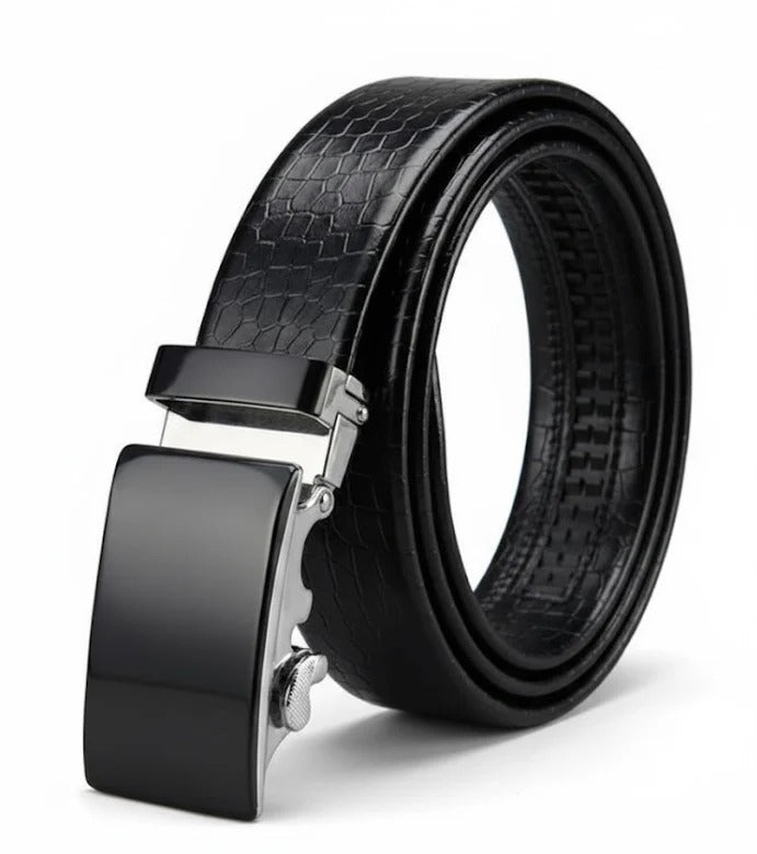 Black Automatic Ratchet Belt for Men | Casual & Formal Autolock Belt – Strapletic