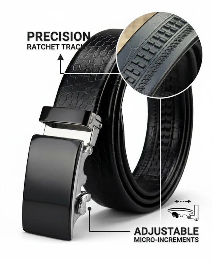 Black Automatic Ratchet Belt for Men | Casual & Formal Autolock Belt – Strapletic