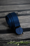 Blue Circle Buckle Nylon Belt | Autolock Casual Belt for Men – Strapletic