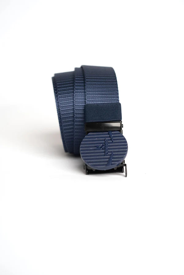 Blue Circle Buckle Nylon Belt | Autolock Casual Belt for Men – Strapletic