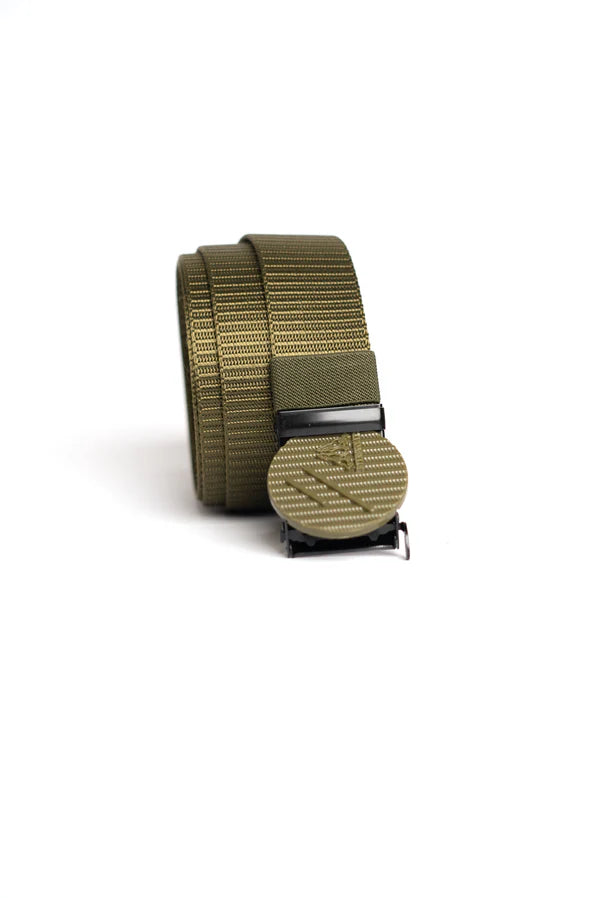 Beige Circle Buckle Nylon Belt | Casual Autolock Belt for Men – Strapletic