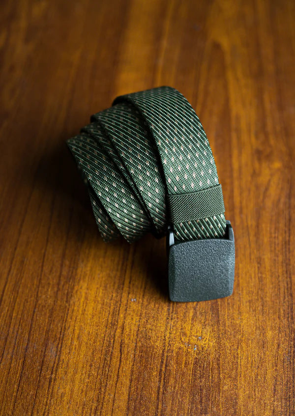 Green Dotted Nylon Belt for Men | Casual Jeans Belt – Strapletic